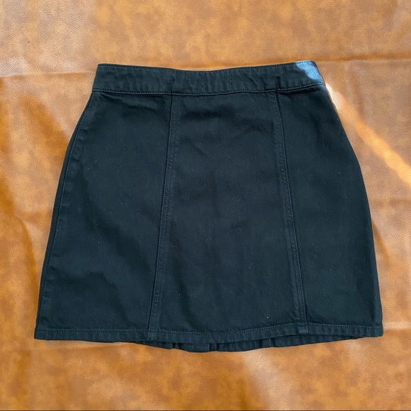 Button Front Skirt from Garage - Black - XS - Picture 3 of 6